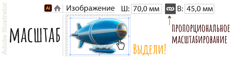 Масштаб макета магнита 1:1 в Adobe Illustrator