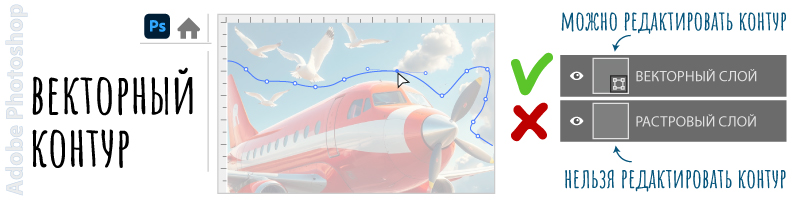 Векторный контур резки магнита в Adobe Photoshop