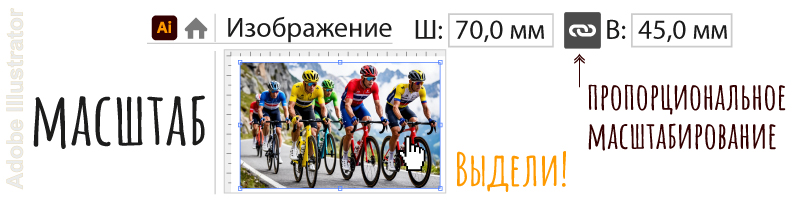 Масштаб макета для печати по предметам 1:1 в Adobe Illustrator